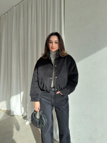PODDY Bomber Ceket 0488 - Siyah - 1