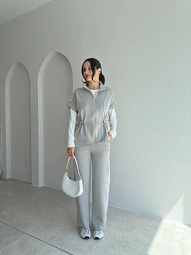 POLES İkili Takım 4157 - Gri - Mooi Butik