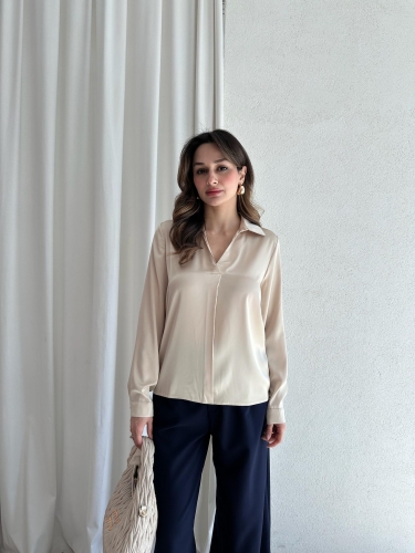 POPPER Gömlek 6745 - Krem - Mooi Butik (1)