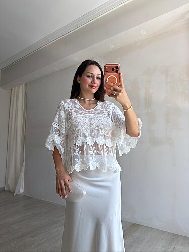 PORSENTA Bluz 5518 - Beyaz - 3