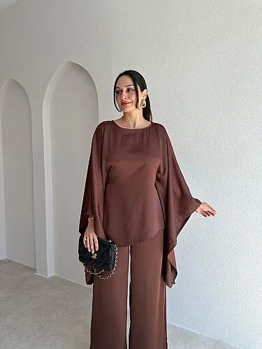 PRİVE Saten Takım 4416 - Acı Kahve - 2