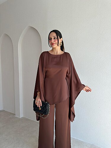 PRİVE Saten Takım 4416 - Acı Kahve - 2