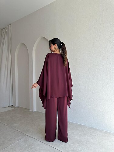 PRİVE Saten Takım 4416 - Bordo - 3