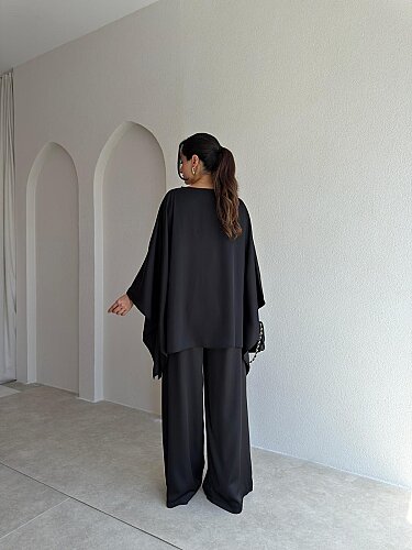 PRİVE Saten Takım 4416 - Siyah - 3