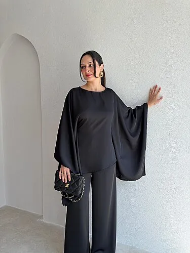 PRİVE Saten Takım 4416 - Siyah - 2