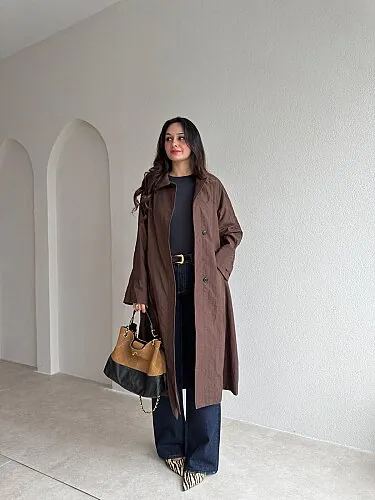 RAVON Trençkot 4303 - Acı Kahve - Mooi Butik