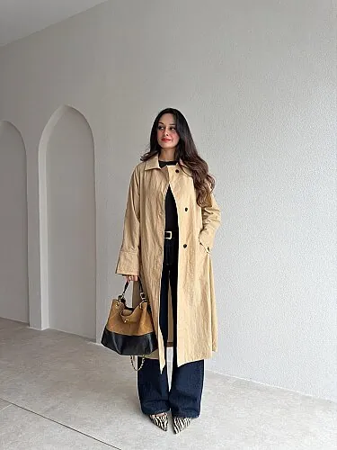 RAVON Trençkot 4303 - Camel - Mooi Butik
