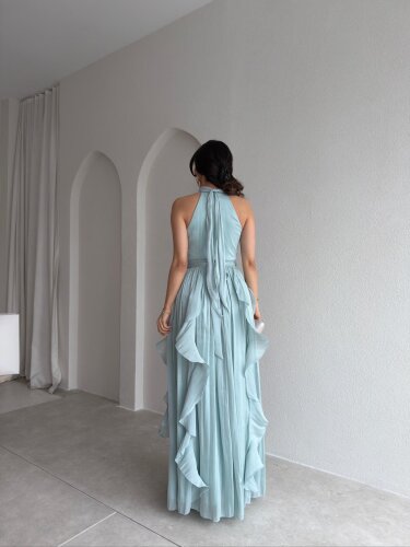 REBECA Halter Yaka Maxi Elbise 3772 - Mint - 3