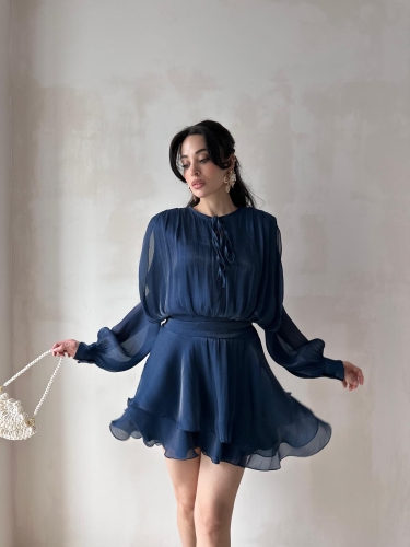 REOSA Mini Elbise 5463 - Lacivert - 1