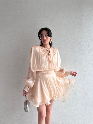 REOSA Mini Elbise 5463 - Krem - 1