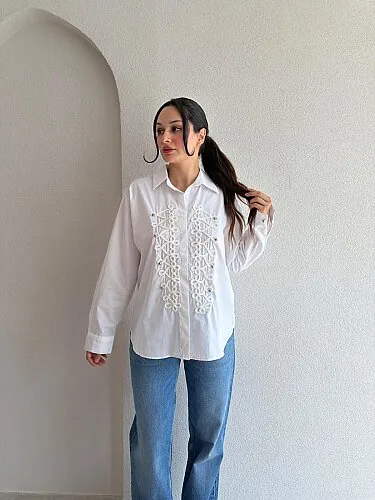 RİAN Gömlek 4037 - Beyaz - Mooi Butik