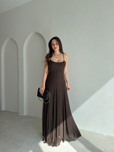  RİCHARD Maxi Elbise 9020 - Acı Kahve 