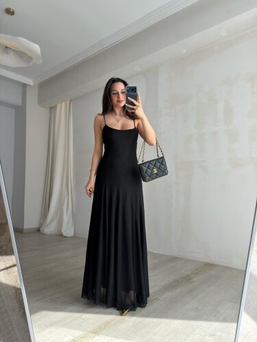 RİCHARD Maxi Elbise 9020 - Siyah - 4