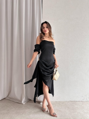 RİNNA Midi Elbise 4728 - Siyah