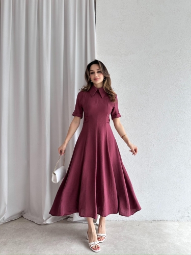 RİXOS Midi Elbise 4547 - Bordo - 1