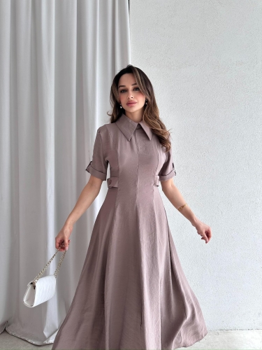 RİXOS Midi Elbise 4547 - Kahverengi - 2
