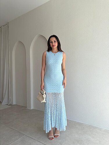 RODRİ Midi Elbise 1254 - Bebe Mavisi - 1