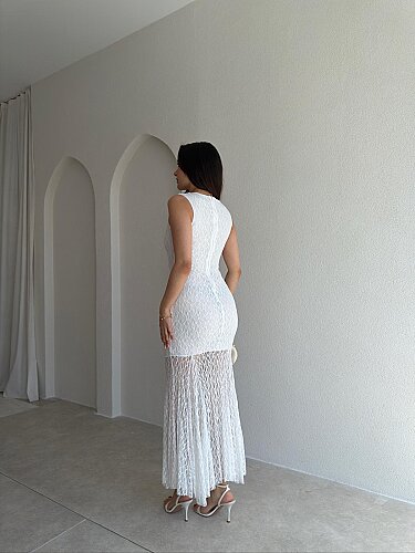 RODRİ Midi Elbise 1254 - Beyaz - 3