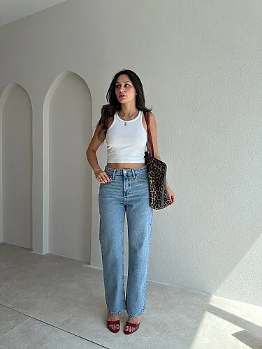ROKO Mom Jean 4136 - Buz Mavisi - Mooi Butik