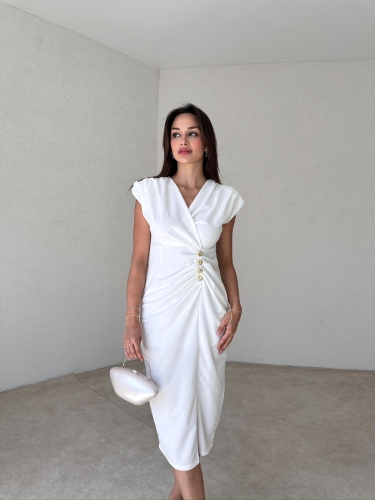 RONAN Midi Elbise 2778 - Beyaz - 2