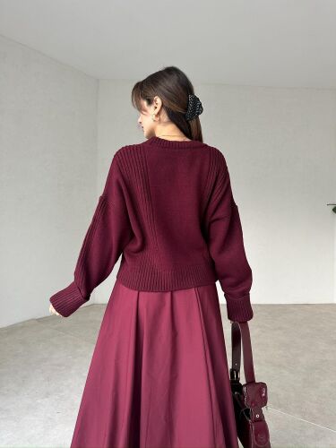 RONWA Hırka 5252 - Bordo - 2