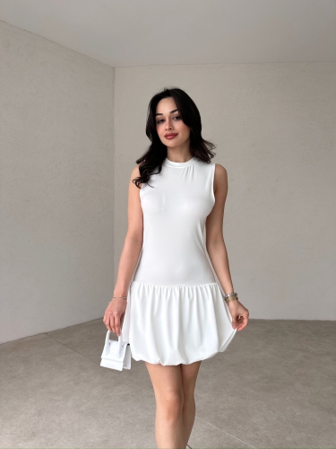 ROSENDO Mini Elbise 3458 - Beyaz - 1