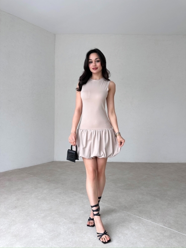 ROSENDO Mini Elbise 3458 - Krem - 2