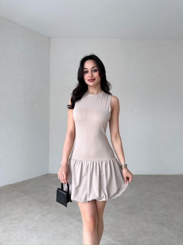 ROSENDO Mini Elbise 3458 - Krem - 1