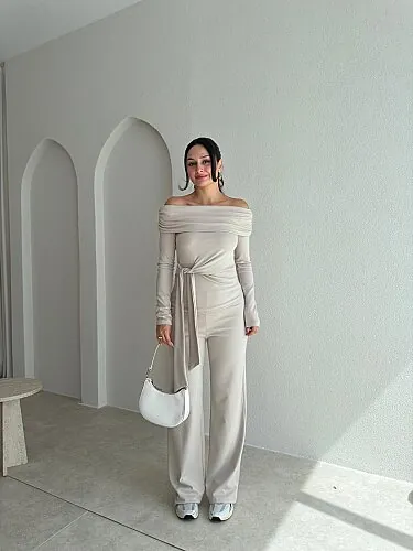 ROVELLA Takım 4171 - Krem Rengi - Mooi Butik