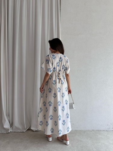 ROWAN Midi Elbise 3468 - Mavi - 3