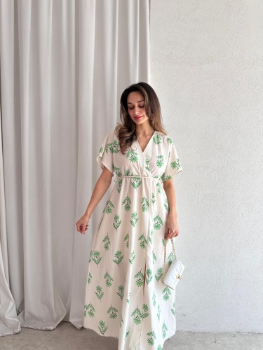 ROWAN Midi Elbise 3468 - Yeşil - 1