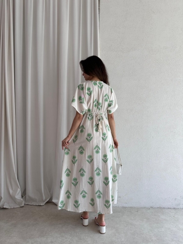 ROWAN Midi Elbise 3468 - Yeşil - 3
