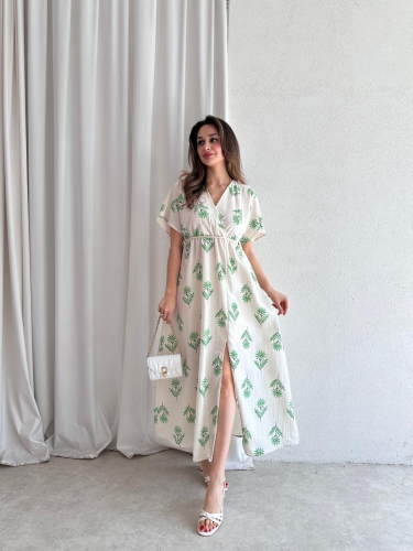ROWAN Midi Elbise 3468 - Yeşil - 2