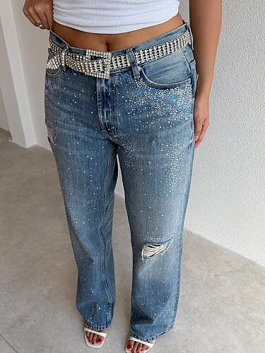 RUEL Taşlı Jean 4146 - Mavi - 2
