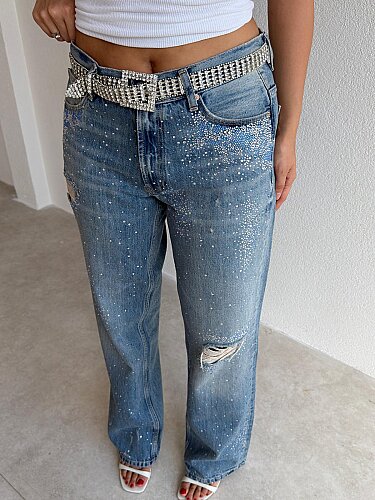 RUEL Taşlı Jean 4146 - Mavi - 2