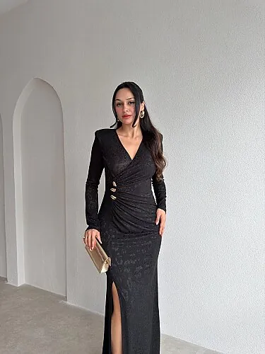 SAMİRA Maxi Elbise 4335 - Siyah - 2