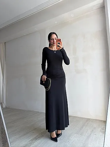  SAMUEL Maxi Elbise 4158 - Siyah - 4