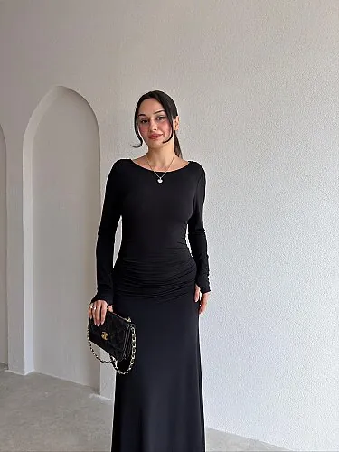  SAMUEL Maxi Elbise 4158 - Siyah - 2