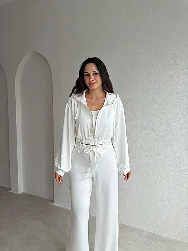 SASHA Taşlı Takım 4332 - Beyaz - 2