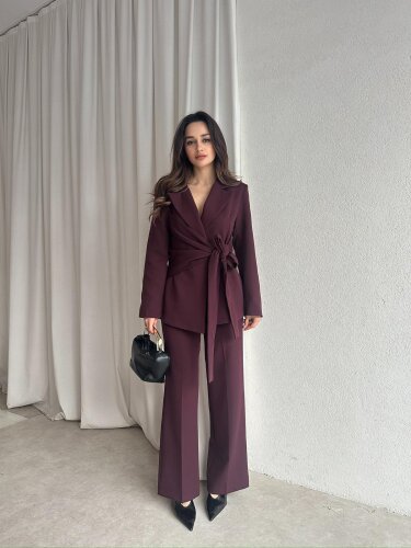 SAVAGE Kuşaklı Takım 8762 - Bordo 