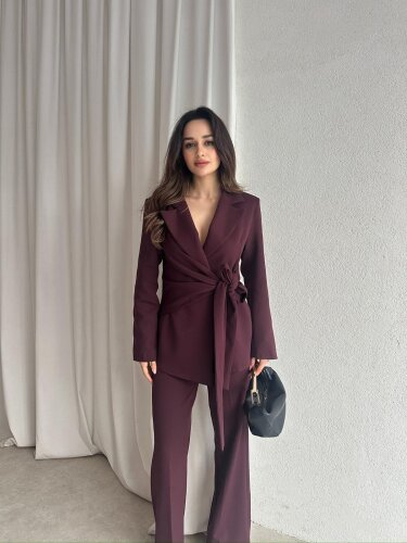 SAVAGE Kuşaklı Takım 8762 - Bordo - 2