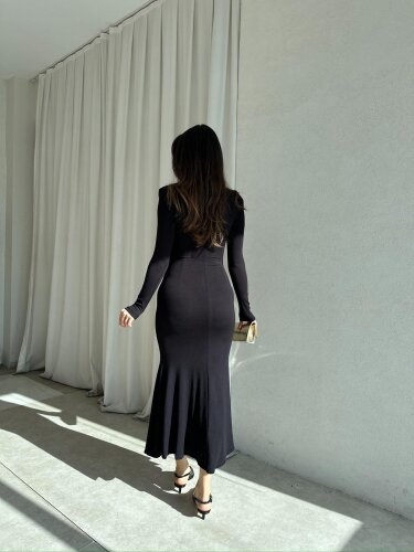 SECOND Midi Elbise 8649 - Siyah · 4