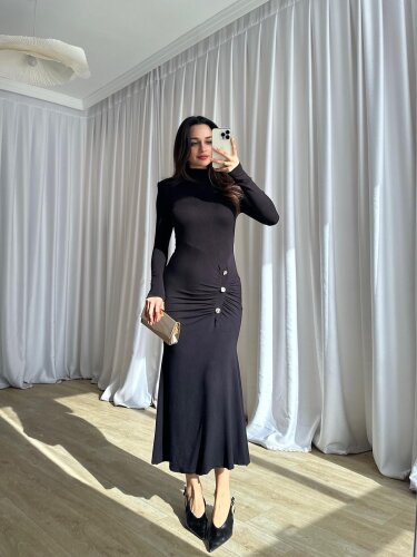SECOND Midi Elbise 8649 - Siyah · 3