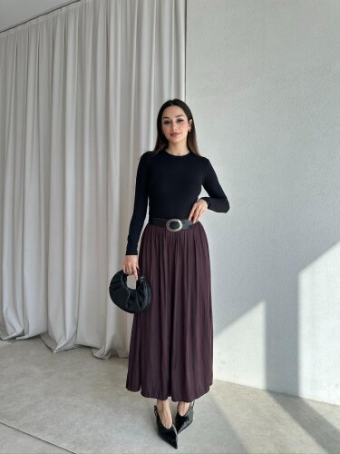 SHİNE Etek 8446 - Bordo - Mooi Butik