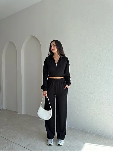 SİLVA Yarım Fermuarlı Takım 4183 - Siyah - Mooi Butik