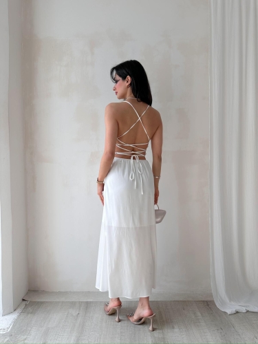 Sırt Dekolteli Midi RODOLF Elbise 5644 - Beyaz · 4