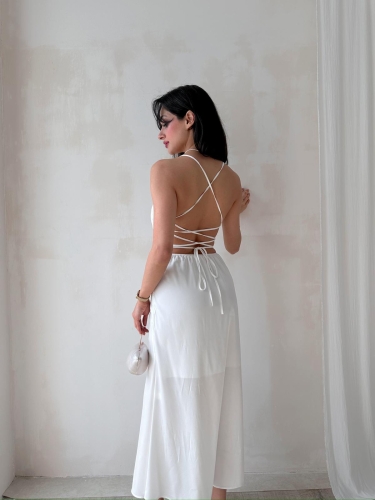 Sırt Dekolteli Midi RODOLF Elbise 5644 - Beyaz · 3