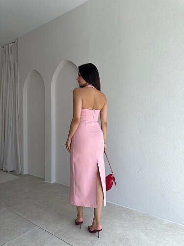 SİSU Midi Elbise 4003 - Pembe - 3