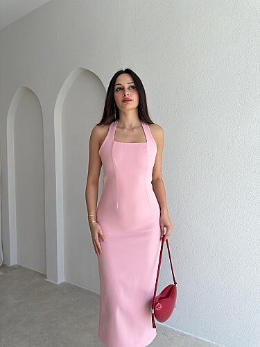 SİSU Midi Elbise 4003 - Pembe - 2