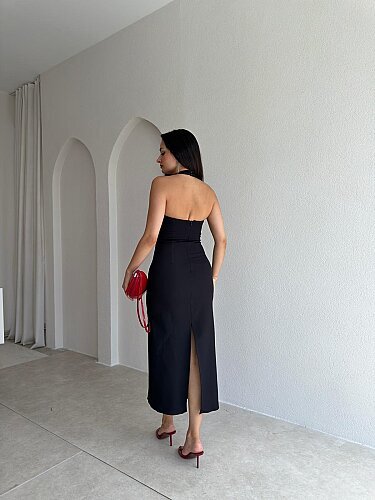 SİSU Midi Elbise 4003 - Siyah - 3